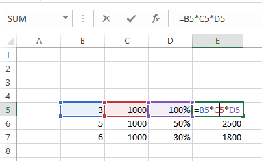 Formula for column D